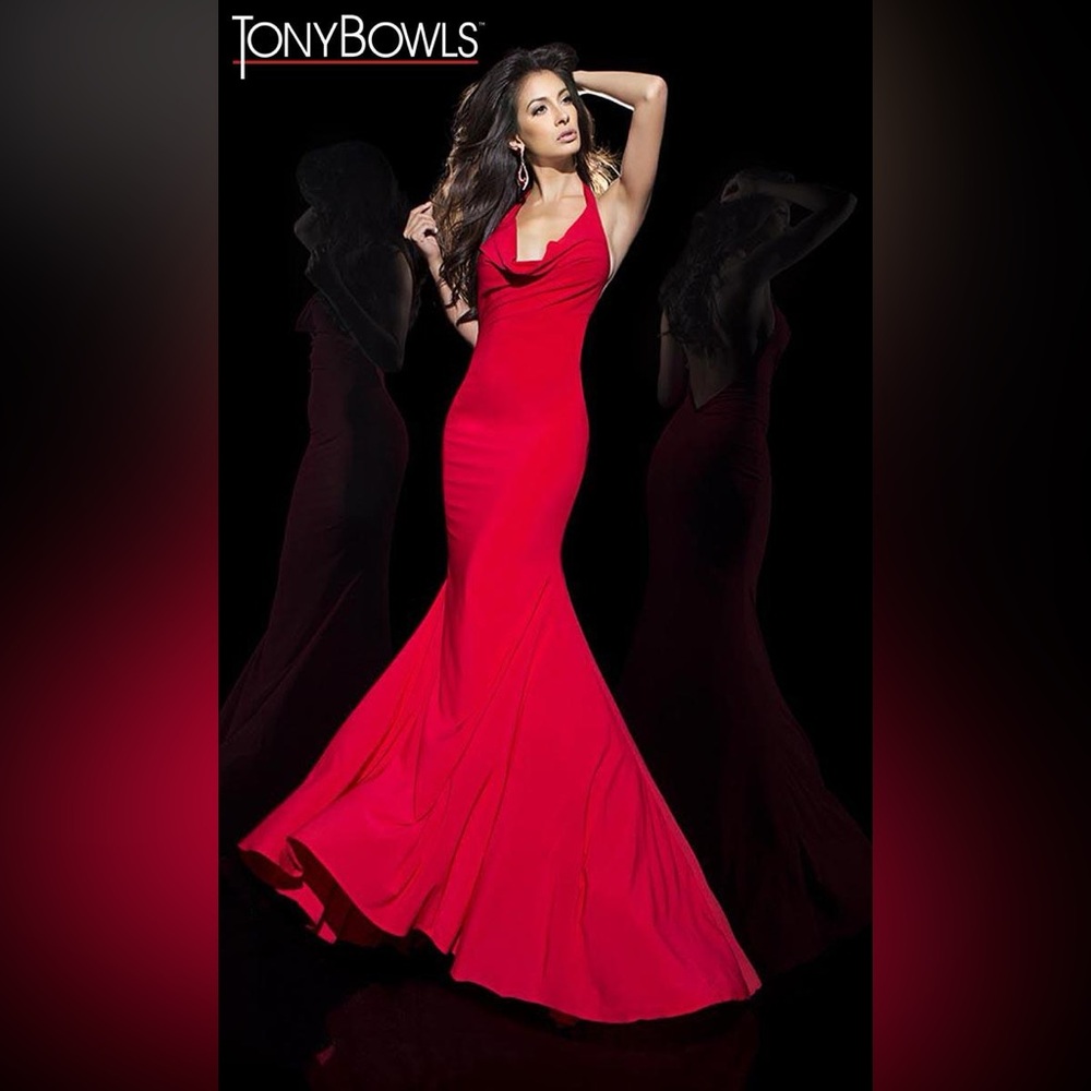 Tony Bowls Cowl Neck Halter Dress